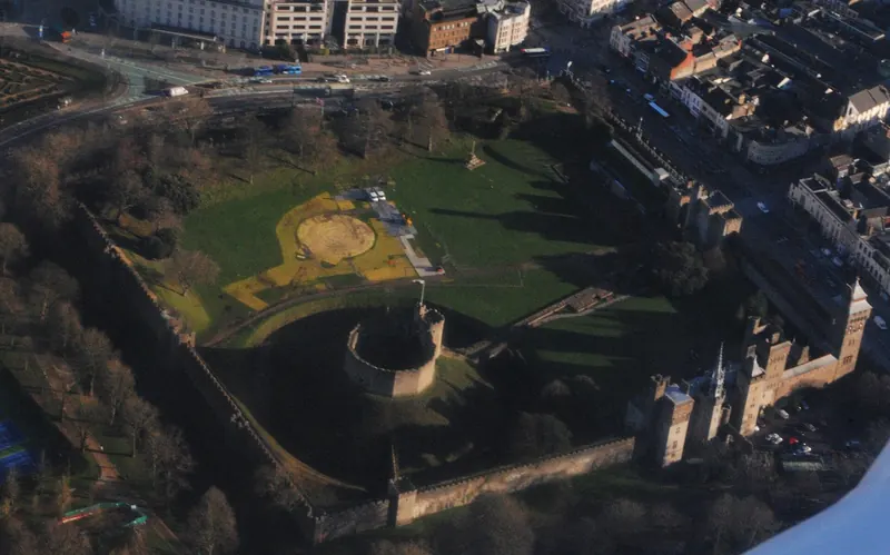 Aerial view of Cardiff Castle